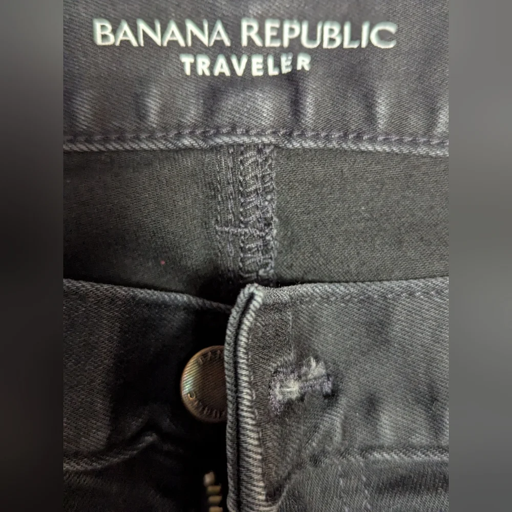 Men's Banana Republic The Traveler Slim Fit Jeans 36*36 Black Zip Fly